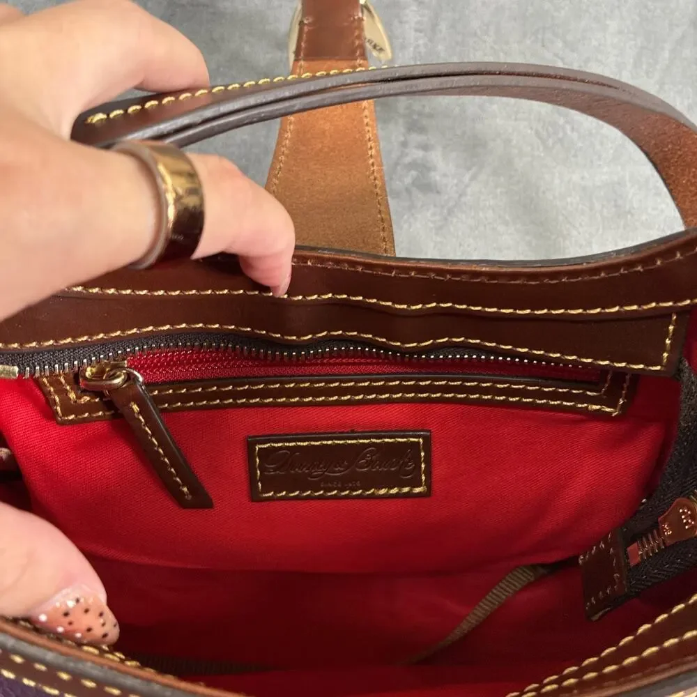 Dooney & Bourke Derby Dark Purple Pebble Leather Small Shoulder Bag Charity